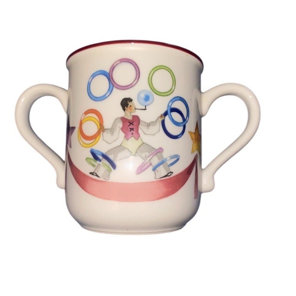 Villeroy & Boch Le Cirque Childrens Double Handled Cup Mug White Vintage